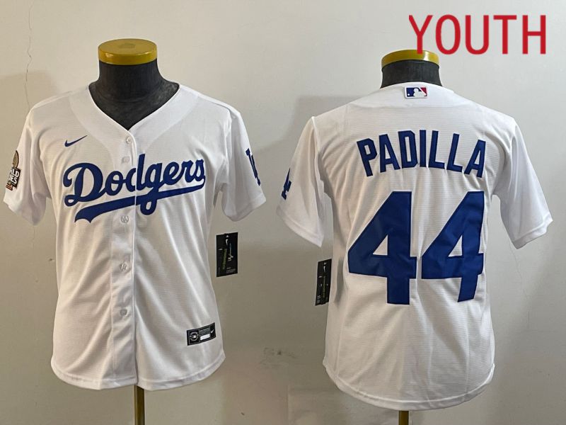 Youth Los Angeles Dodgers #44 Padilla White Game 2024 Nike MLB Jersey style 1218